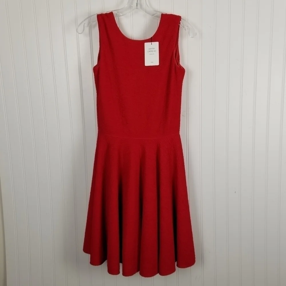 David Charles NWT Girls Sz 14 Yrs Full Skirt Sleeveless Textured Dress Bow Red